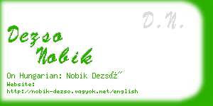 dezso nobik business card